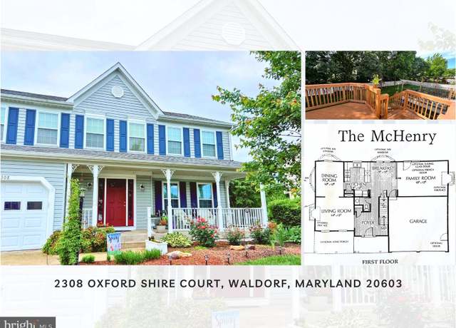 Property at 2308 Oxford Shire Ct, Waldorf, MD 20603, 4 beds, 2.5 baths