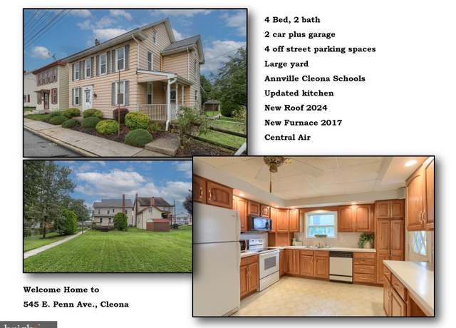 Property at 545 E Penn Ave, Cleona, PA 17042, 4 beds, 2 baths