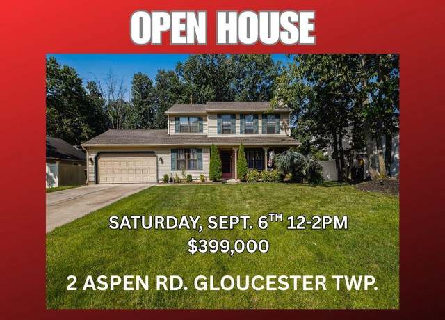 Property at 2 Aspen Rd, Sicklerville, NJ 08081, 4 beds, 2.5 baths