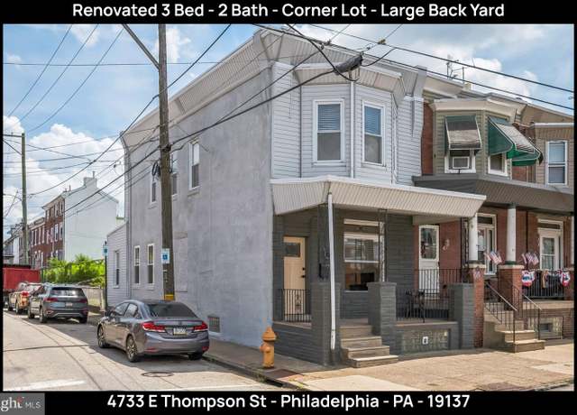 Property at 4733 E Thompson St, Philadelphia, PA 19137, 3 beds, 2 baths