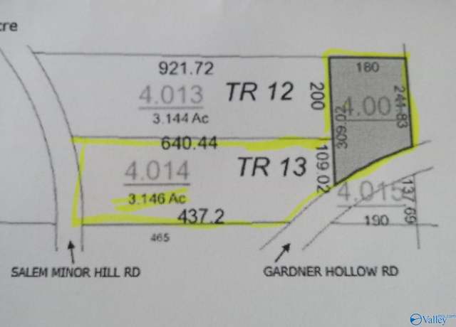 Property at 4.14 Acres Salem Minor Hill Rd, Lester, AL 35647