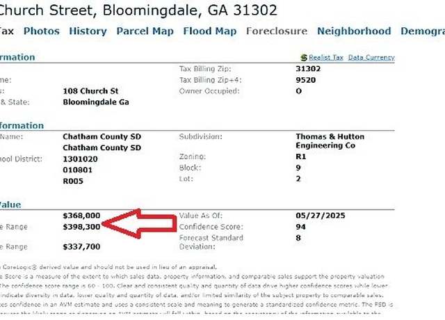 Property at 108 Church St, Bloomingdale, GA 31302, 4 beds, 2 baths