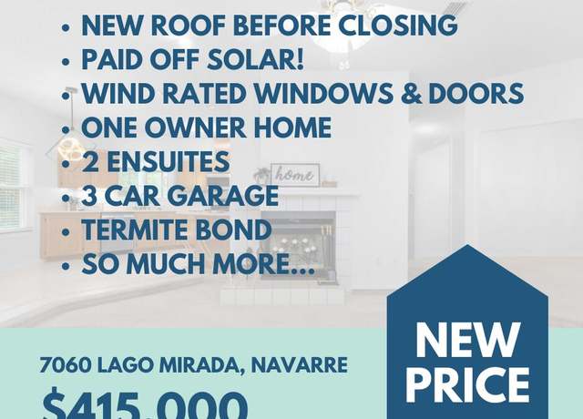 Property at 7060 Lago Mirada Dr, Navarre, FL 32566, 4 beds, 3 baths