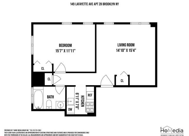 Property at 149 Lafayette Ave Unit 2B, Brooklyn, NY 11238, 1 bed, 1 bath