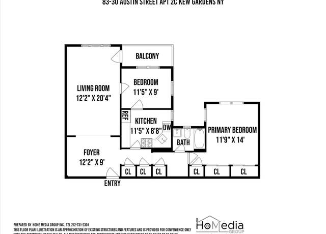 Property at 83-33 Austin St Unit 2C, Kew Gardens, NY 11415, 2 beds, 1 bath