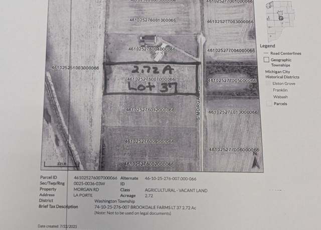 Property at Lot 37 S Morgan Rd, La Porte, IN 46350