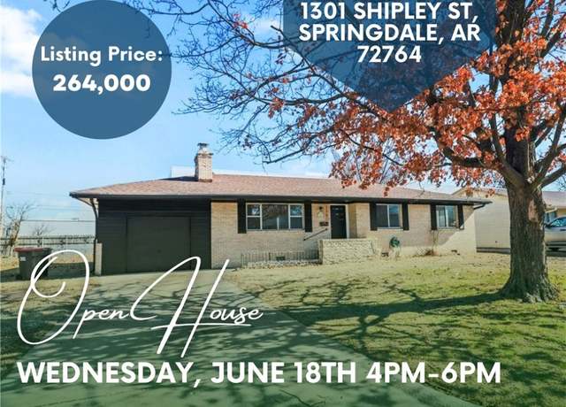 Property at 1301 Shipley St, Springdale, AR 72764, 3 beds, 2 baths