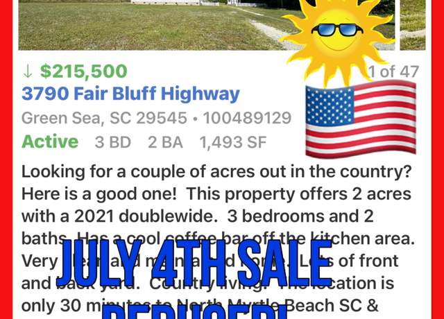 Property at 3790 Fair Bluff Hwy, Green Sea, SC 29545, 3 beds, 2 baths