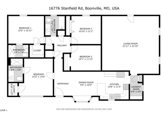 Property at 16776 Stanfield Rd, Boonville, MO 65233, 4 beds, 3 baths