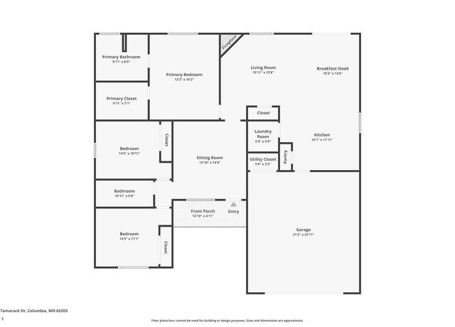Property at 5990 W Tamarack Dr, Columbia, MO 65203, 3 beds, 2 baths