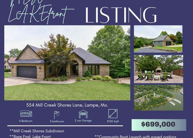 Property at 554 Mill Creek Shores Ln, Lampe, MO 65681, 4 beds, 3 baths