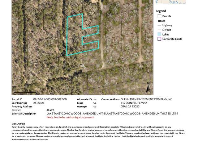 Property at Tbd Lake Taneycomo Woods, Branson, MO 65616
