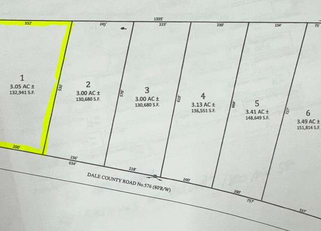 Property at Lot 1 Dale County Rd 576, Headland, AL 36345