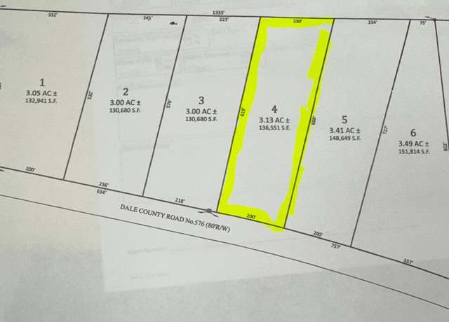 Property at Lot 4 Dale County Rd 576, Headland, AL 36345