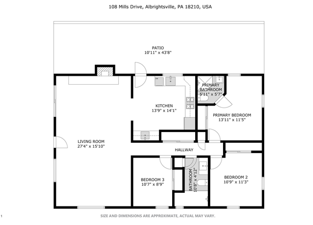 Property at 108 Mills Dr, Albrightsville, PA 18210, 3 beds, 2 baths