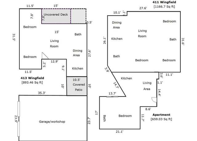 Property at 411 & 413 Wingfield St, Ruidoso, NM 88345, 6 beds, 4 baths