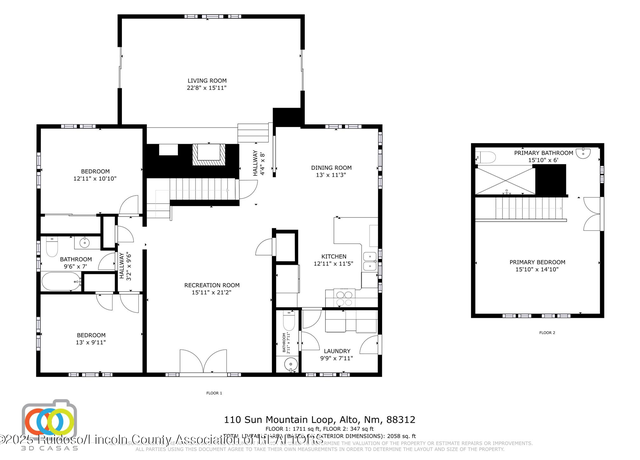 Property at 110 Sun Mountain Loop, Alto, NM 88312, 3 beds, 2.5 baths