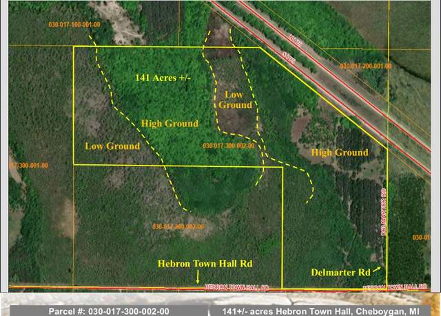 Property at Hebron Town Hall Rd Unit 141 Acs +/-, Cheboygan, MI 49721