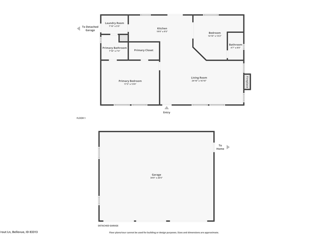 Property at 100 & 200 Trout Ln, Bellevue, ID 83313, 2 beds, 2 baths