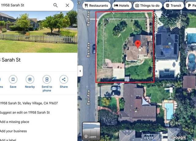 Property at 11958 Sarah St, Valley Village, CA 91607, 2 beds, 1 bath