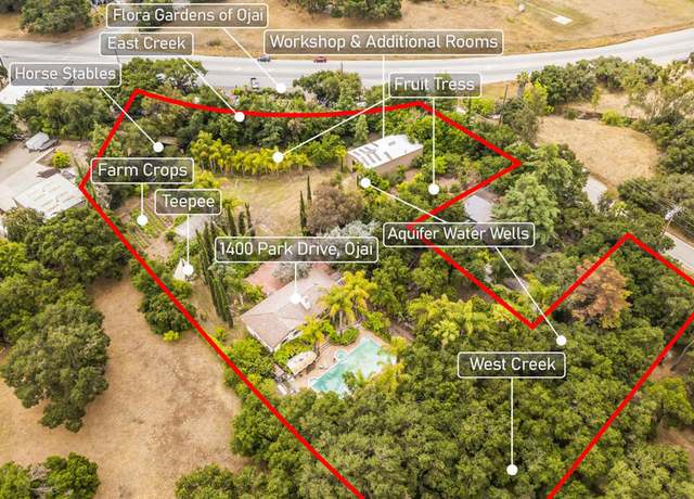 Property at 1400 Park Dr, Ojai, CA 93023, 5 beds, 3 baths