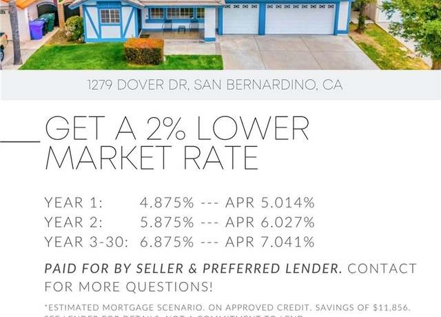 Property at 1279 Dover Dr, San Bernardino, CA 92407, 4 beds, 2.5 baths
