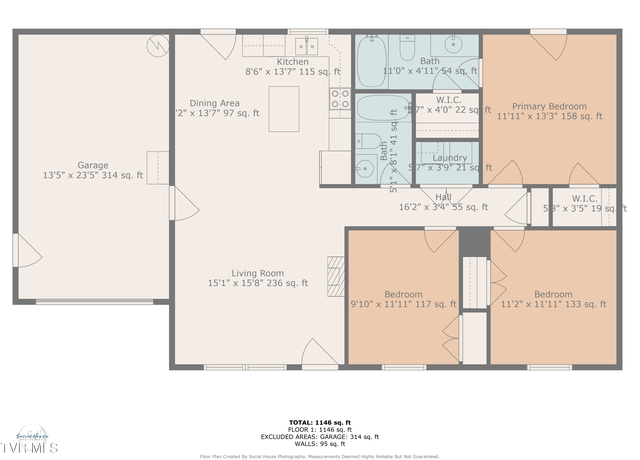 Property at 1434 Harmony Ridge Dr, Kingsport, TN 37665, 3 beds, 2 baths