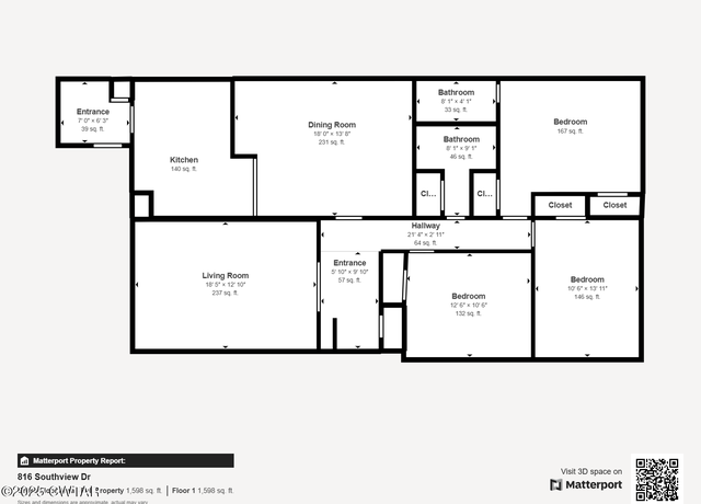 Property at 816 Southview Dr, Dyersburg, TN 38024, 3 beds, 2 baths