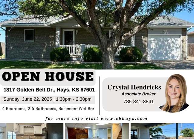 Property at 1317 Golden Belt Dr, Hays, KS 67601, 4 beds, 2.5 baths