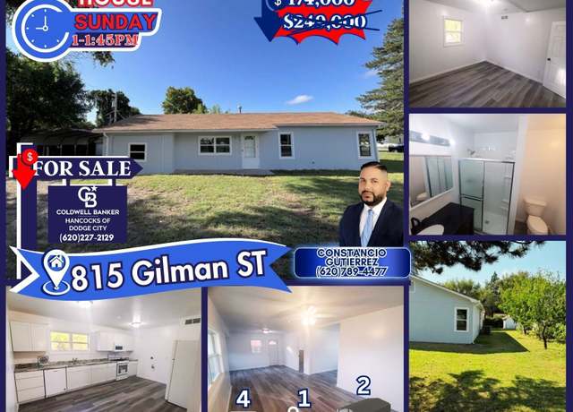 Property at 815 Gilman St, Dodge City, KS 67801, 4 beds, 1 bath