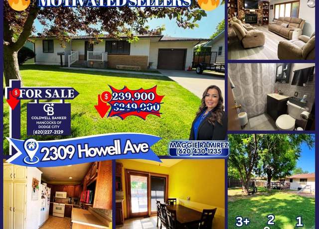 Property at 2309 Howell Ave, Dodge City, KS 67801, 3 beds, 2 baths