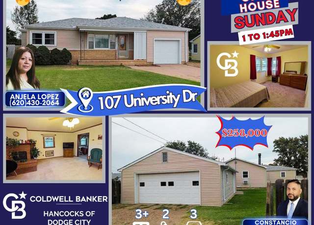 Property at 107 University Dr, Dodge City, KS 67801, 3 beds, 2 baths
