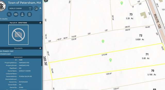 Photo of 0 Hardwick-lot 71, Petersham, MA 01366