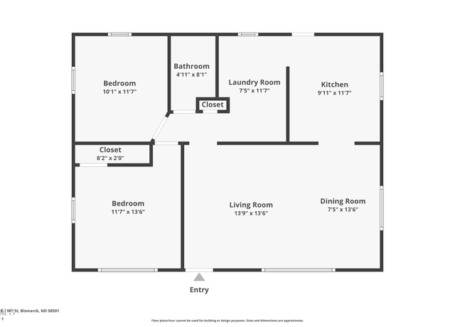 Property at 320 19th St, Bismarck, ND 58501, 4 beds, 2 baths