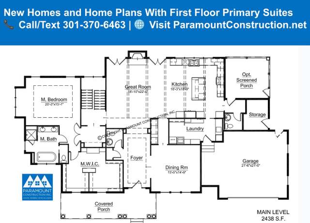 Property at New Homes & Home Plans w/ 1st-Floor Bedrooms Plan, Bethesda, MD 20817, 4 beds, 3.5 baths