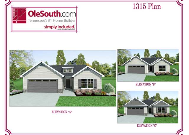 Property at 1315 Elevation ABC Plan, Murfreesboro, TN 37128, 3 beds, 2 baths