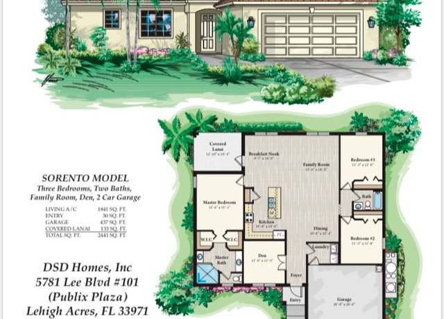 Property at Sorento 1841 Plan, Lehigh Acres, FL 33971, 3 beds, 2 baths
