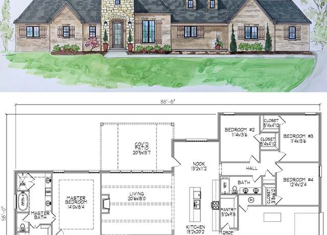 Property at RockeRooney Plan, Broken Arrow, OK 74014, 4 beds, 2.5 baths