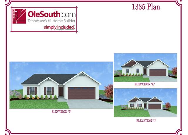 Property at 1335 Elevation JKL Plan, Manchester, TN 37355, 3 beds, 2 baths