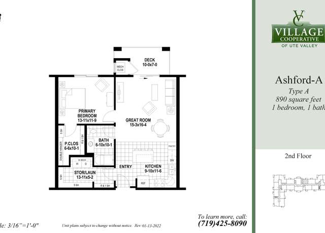Property at Ashford Type-A Plan, Colorado Springs, CO 80919, 1 bed, 1 bath