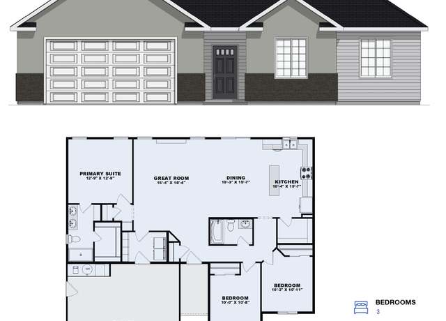 Property at The Falls Plan Plan, Filer, ID 83328, 3 beds, 2 baths