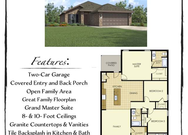 Property at The Dartmoor Plan, Sherman, TX 75092, 3 beds, 2 baths