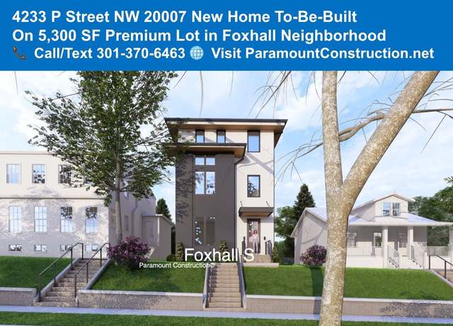 Property at 423 P Street - Foxhall S Model Plan, Washington, DC 20007, 4 beds, 3.5 baths