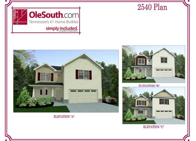 Property at 2540 Elevation ABC Plan, Manchester, TN 37355, 4 beds, 2.5 baths