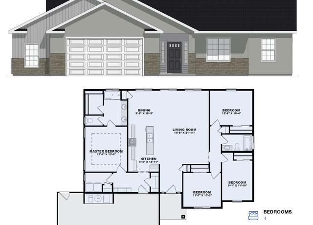 Property at The Everglade Plan, Filer, ID 83328, 4 beds, 2 baths