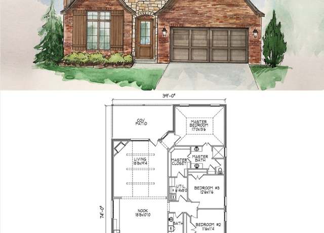 Property at 2094 Plan, Owasso, OK 74055, 3 beds, 2 baths