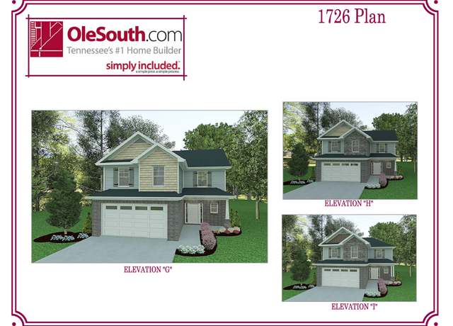 Property at 1726 Elevation GHI Plan, Pleasant View, TN 37146, 3 beds, 2.5 baths