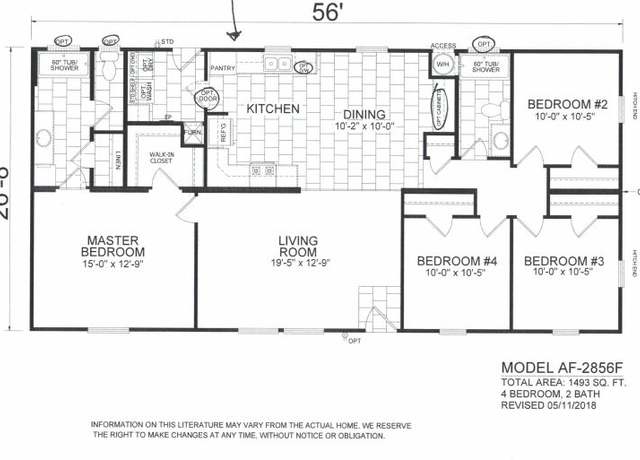 Property at Champion 28x56 - 38 Plan, Mesa, AZ 85208, 4 beds, 2 baths