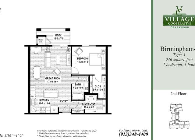 Property at Birmingham-A Plan, Overland Park, KS 66213, 1 bed, 1 bath
