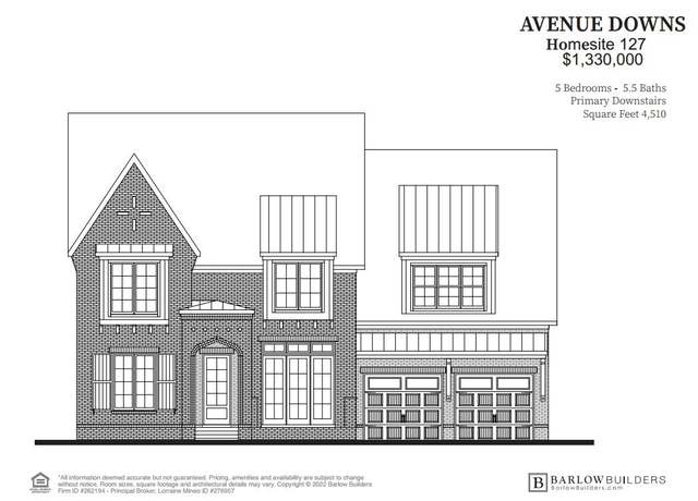 Property at 127 Plan, Thompsons Station, TN 37179, 5 beds, 5.5 baths